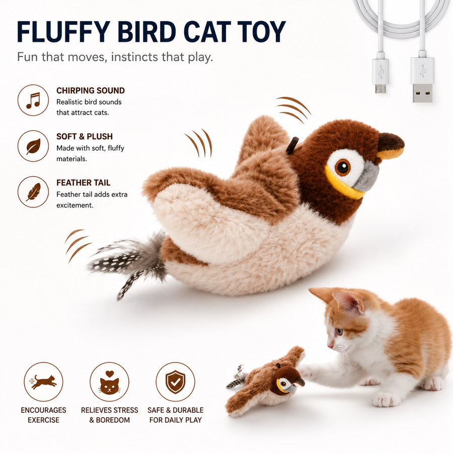 USB Rechargeable Interactive Bird Cat Toy