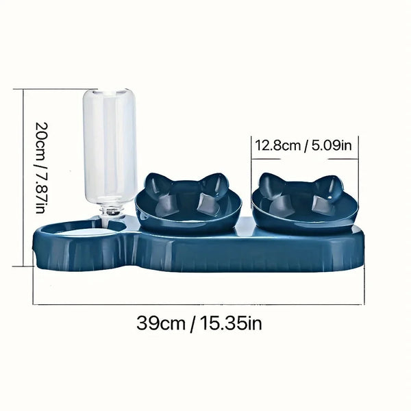 3-in-1 Gravity Water Bowl with Feeder