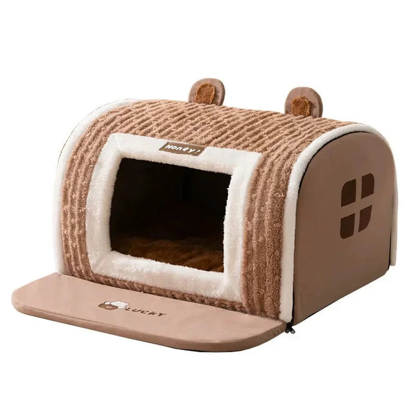 Foldable Bear Cave Cozy Pet Bed