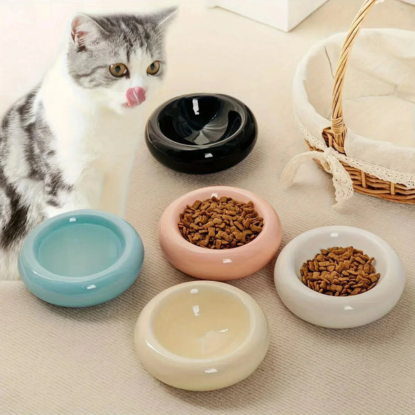 Non-Slip Ceramic Donut Pet Bowl