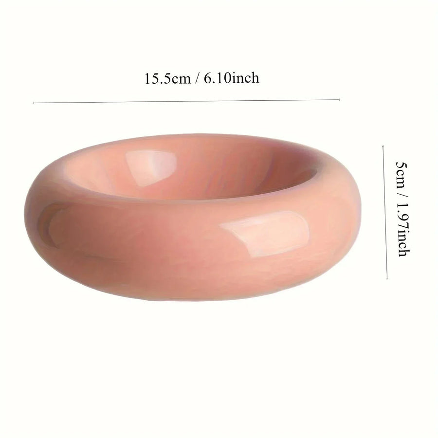 Non-Slip Ceramic Donut Pet Bowl
