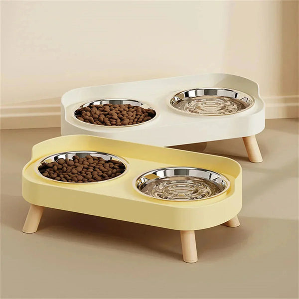 Double Stainless Steel & Ceramic Pet Bowl Set