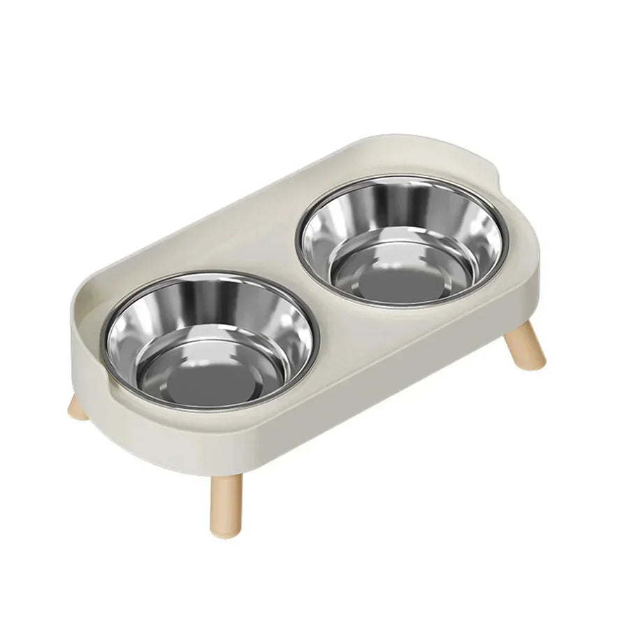Double Stainless Steel & Ceramic Pet Bowl Set